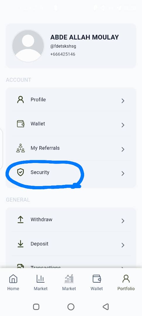 Select the Security tab